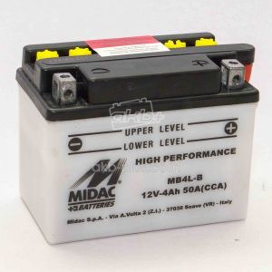 Акумулятор 4AH-12V MB4L-B (YB4L-B) MIDAC MOTO (120Х70Х92), R, EN50