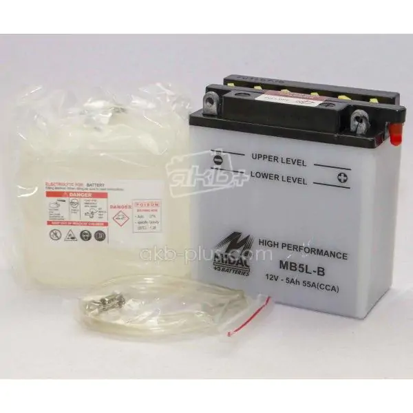 Аккумулятор 5AH-12V MB5L-B (YB5L-B) MIDAC MOTO (120Х60Х130), R, EN55 - фото 3