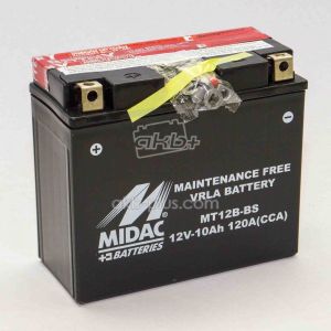 Акумулятор 10AH-12V MT12B-BS (YT12B-BS) MIDAC MOTO (150Х69Х130), L, EN120