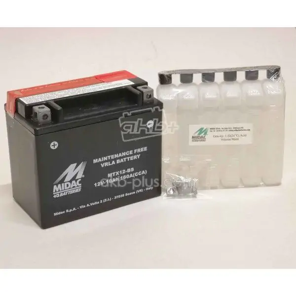Аккумулятор 10AH-12V MTX12-BS (YTX12-BS) MIDAC MOTO (150Х87Х130), L, EN160 - фото 2