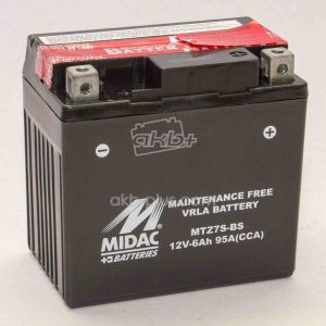 Акумулятор 6AH-12V MTZ7S-BS (YTZ7-BS) MIDAC MOTO (113Х70Х105), R, EN95