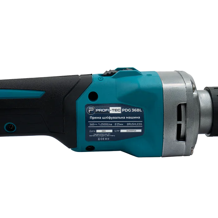 Аккумуляторная прямая шлифмашина PROFI-TEC PDG36BL POWERLine (1*PT2040EP (4.0 Ач), зарядное устройство) - фото 3