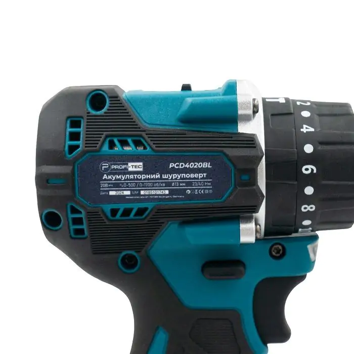 Аккумуляторный шуруповерт PROFI-TEC PCD4020BL POWERLine (2*PT2020MP (2.0 Ач), зарядное устройство) - фото 7
