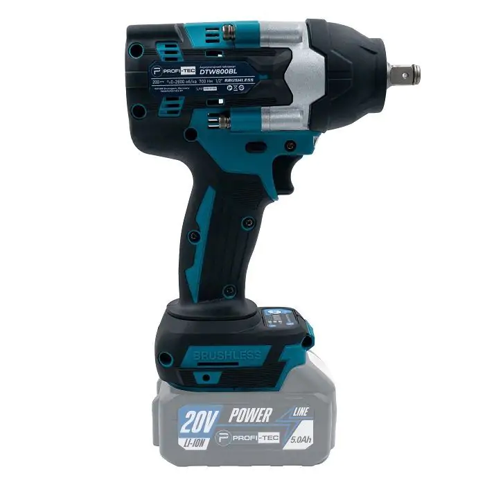 Аккумуляторный гайковерт PROFI-TEC DTW800BL POWERLine (без аккумулятора и зарядного устройства) - фото 5