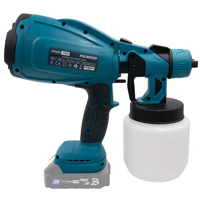Аккумуляторный краскопульт PROFI-TEC PSG80020 POWERLine (2*PT2020MP (2.0 Aг), зарядное устройство) - фото 6