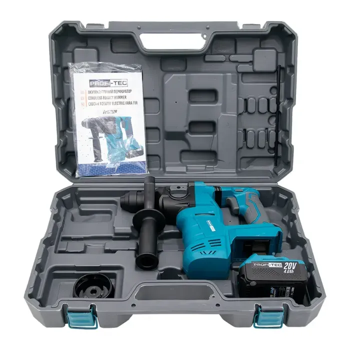 Аккумуляторный перфоратор PROFI-TEC PPBH2520 POWERLine (1*PT2040EP (4.0 Ач), зарядное устройство) - фото 12
