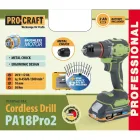 Шуруповерт Procraft PA18Pro2 (з 1 АКБ 2Ач) набір біт — мініатюра 2