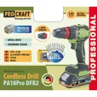 Шуруповерт Procraft PA18Pro DFR2 (з 1 АКБ 2Ач) набір біт — мініатюра 2