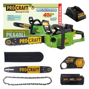 Акумуляторна пила Procraft PKA40Li (40В, безщіткова, АКБ 4.0 Аг, шина 35 см)