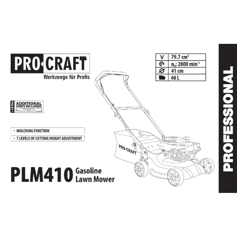 Газонокосарка бензинова Procraft PLM410 - фото 2 Газонокосарка бензинова Procraft PLM410 - фото 2