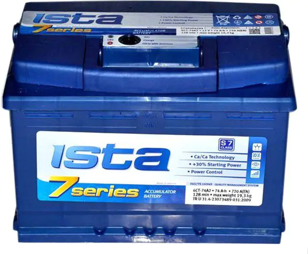 Автомобильный аккумулятор Ista 6СТ-74 7 Series - фото 1 Автомобильный аккумулятор Ista 6СТ-74 7 Series - фото 1