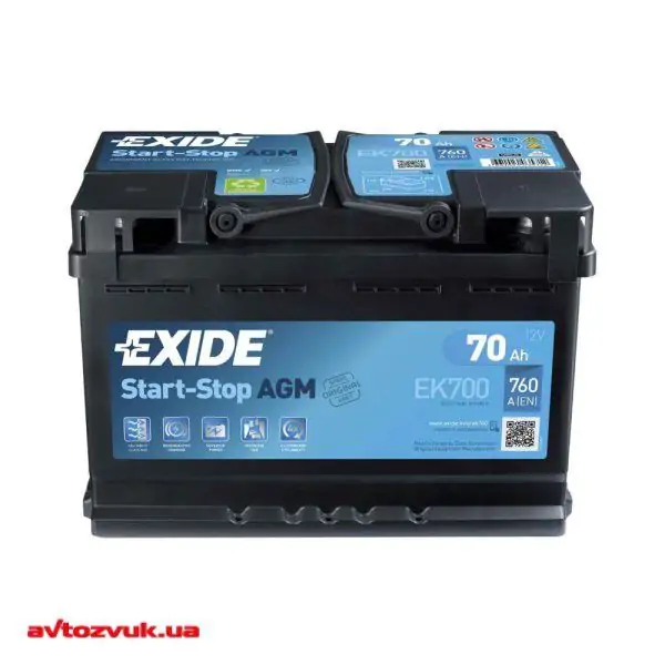 Автомобильный аккумулятор Exide 6СТ-70 Start-Stop AGM EK700 - фото 1 Автомобильный аккумулятор Exide 6СТ-70 Start-Stop AGM EK700 - фото 1