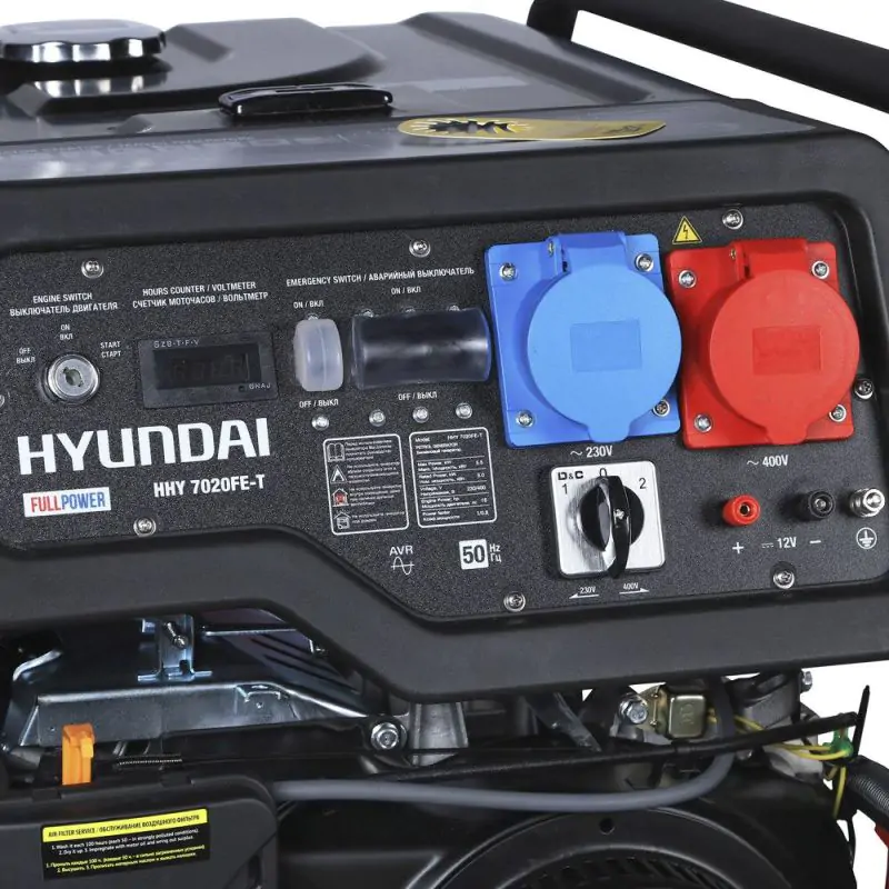 Бензиновий генератор Hyundai HHY 7020FE-T (універсальний 220/380В) - фото 5