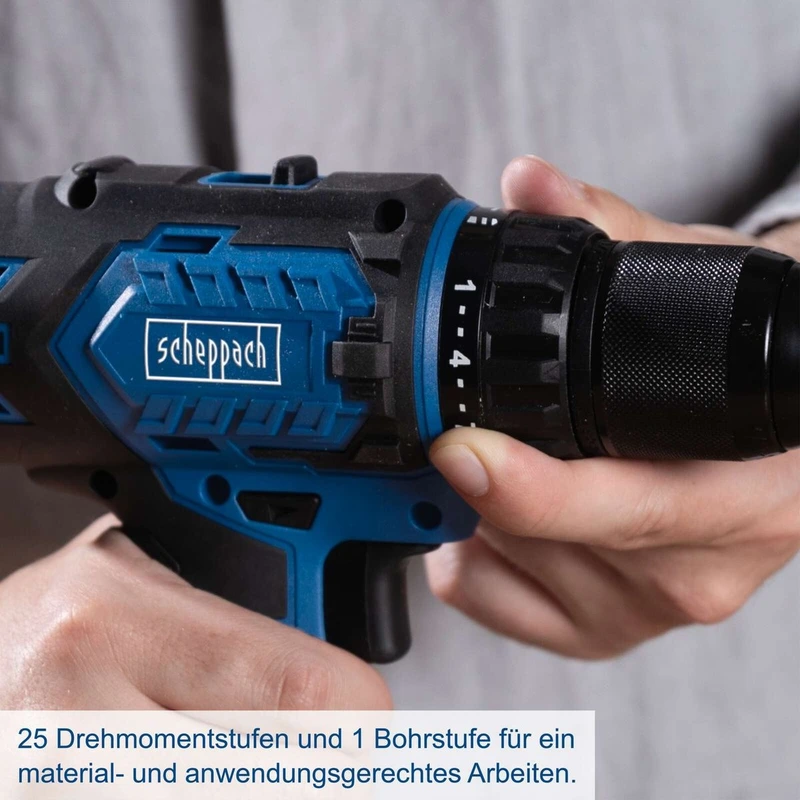 Дрель-шуруповёрт аккумуляторная Scheppach BC-DD60-X, 20 В, 60 Н·м, без АКБ и ЗУ - фото 6