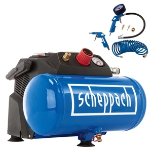 Компрессор безмасляный Scheppach HC06, 6 л, 8 бар, с аксессуарами