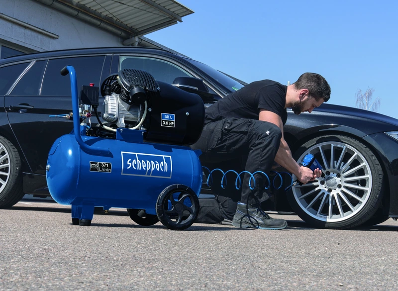 Масляный двухцилиндровый компрессор Scheppach HC500, 50 л, 10 бар - фото 3