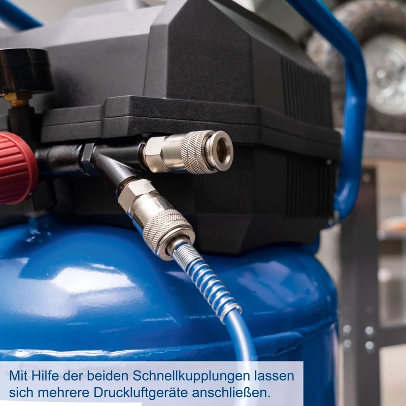 Компрессор вертикальный безмасляный Scheppach HC51V, 50 л, 10 бар - фото 4