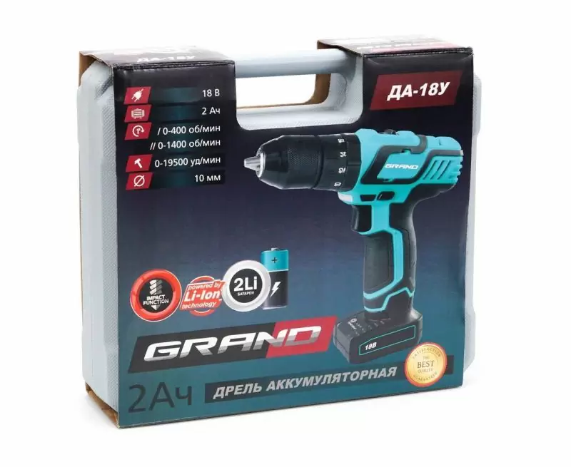 Шуруповерт аккумуляторный ударный Grand ДА-18У - фото 2 Шуруповерт аккумуляторный ударный Grand ДА-18У - фото 2