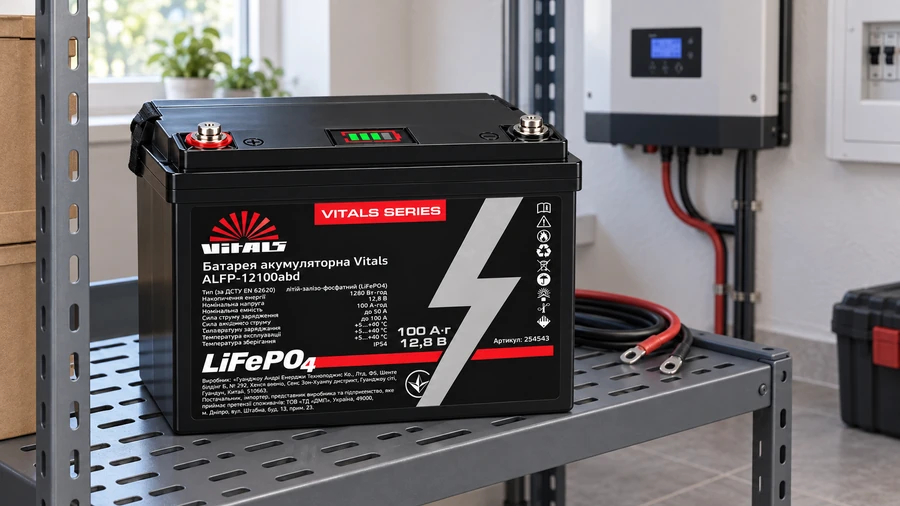 Vitals ALFP-12100ABD на полке рядом с системой резервного питания