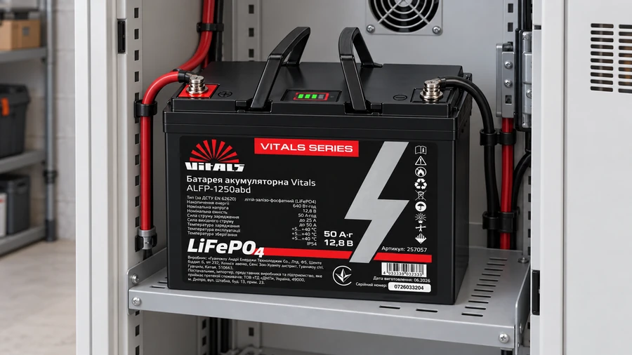 Vitals ALFP-1250ABD у сухій вентильованій шафі резервного живлення