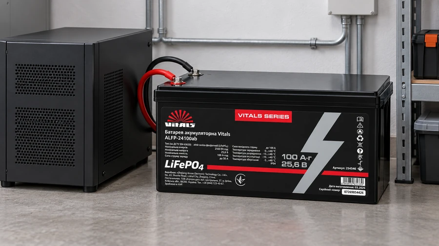 Vitals ALFP-24100AB поруч із 24-вольтовим ДБЖ