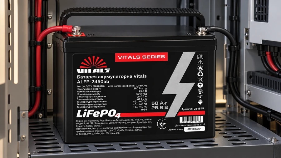 Підключення LiFePO4 батареї Vitals до резервної системи