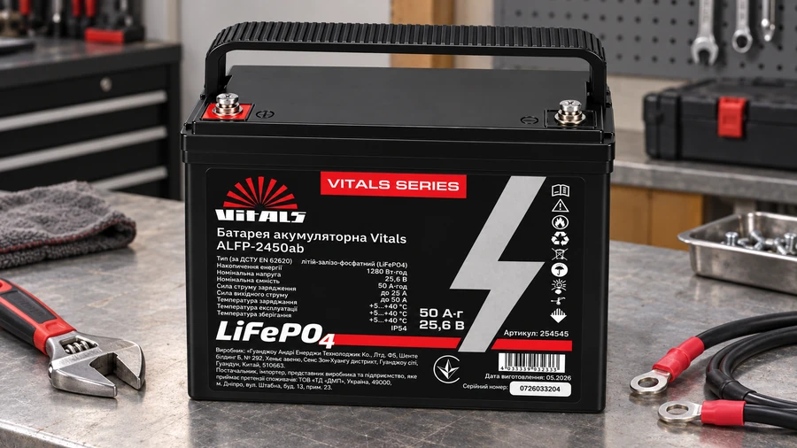 Клеми M8 і корпус акумулятора Vitals ALFP-2450AB