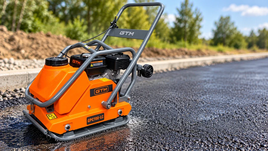 Ілюстрація GTM GPC100-LC під час ущільнення асфальту
