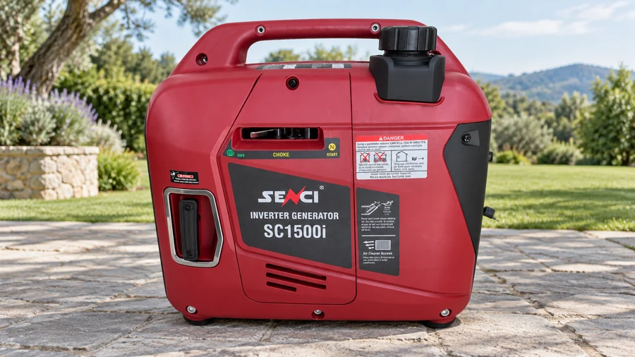 Боковая сторона SENCI SC1500i с ручным стартером