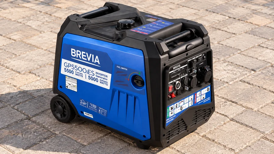 Верхние ручки и закрытая крышка бака Brevia GP5500iES