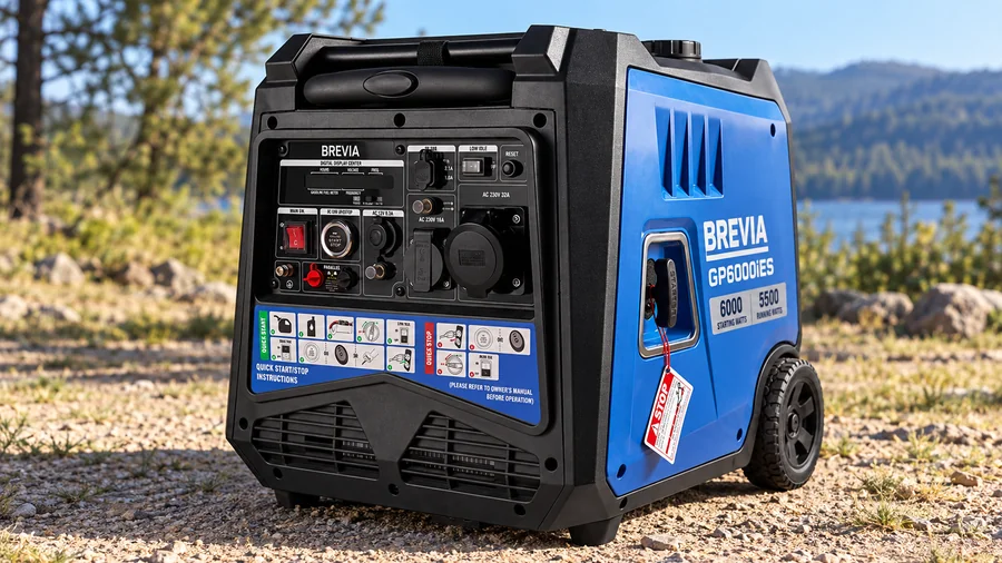 Панель Brevia GP6000iES с кнопкой запуска и розетками 16 и 32 А