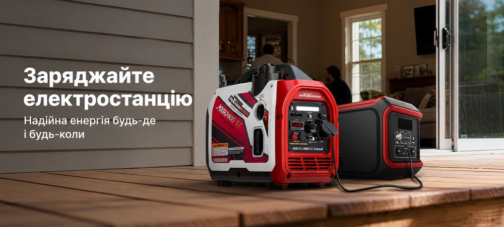 MXR2400GT заряжает портативную электростанцию