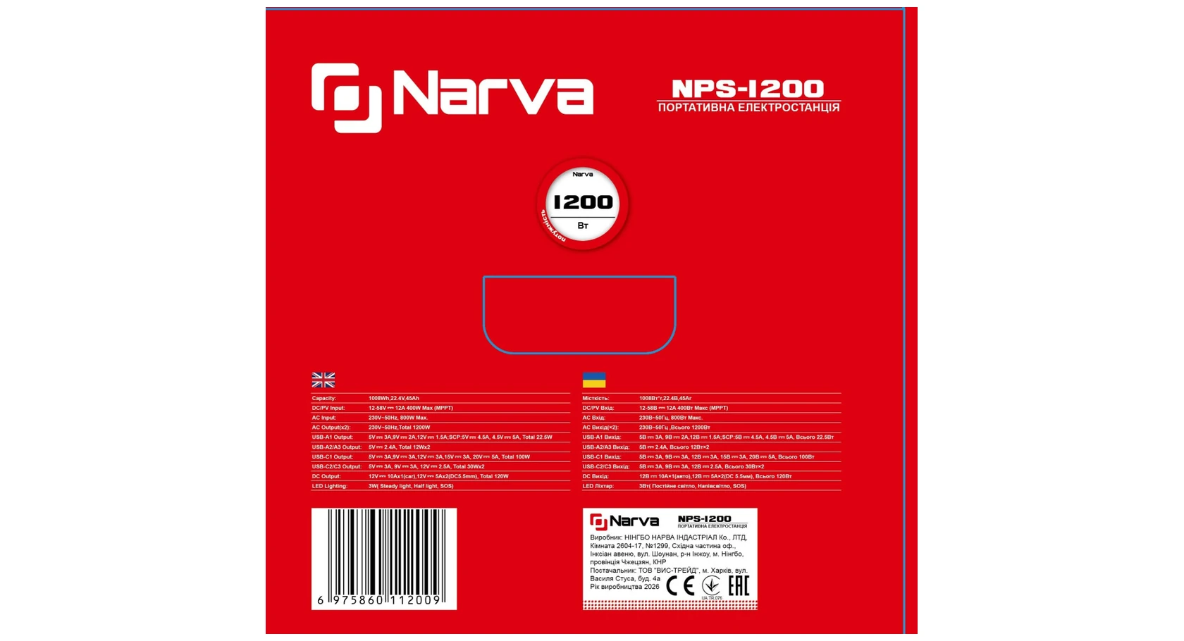 Маркування та пакування NARVA NPS-1200