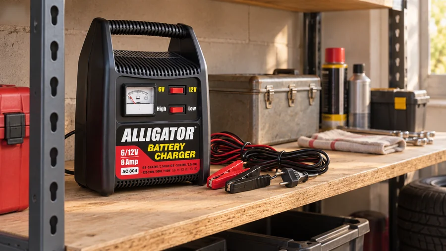 Хранение Alligator AC804 на открытой полке мастерской
