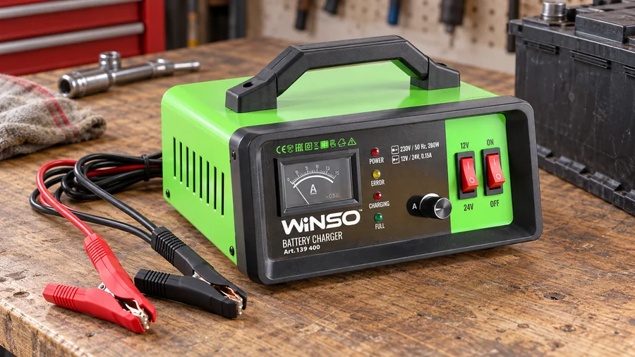 Winso 139400 с зарядными проводами и зажимами